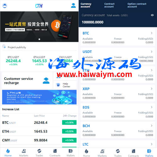 海外交易所系统/币币交易/合约交易所/全开源