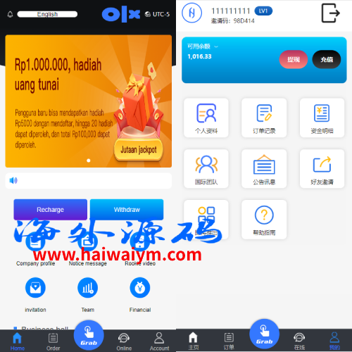 多语言抢单刷单系统/海外抢单刷单/派单/订单自动匹配