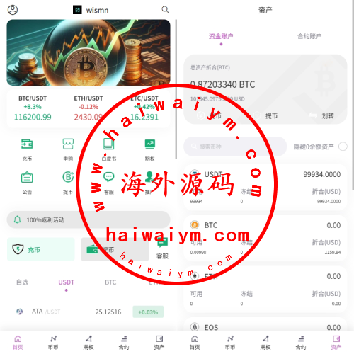 海外多语言交易所/合约/期权/秒合约/插针控制/申购
